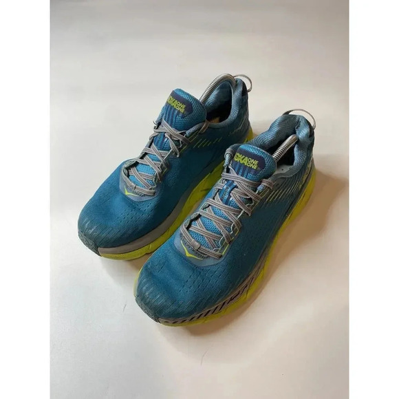 HOKA ONE ONE CLIFTON 5 MEN'S CARIBBEAN SEA/STORM BLUE Size 11 No Insoles - Picture 1 of 10